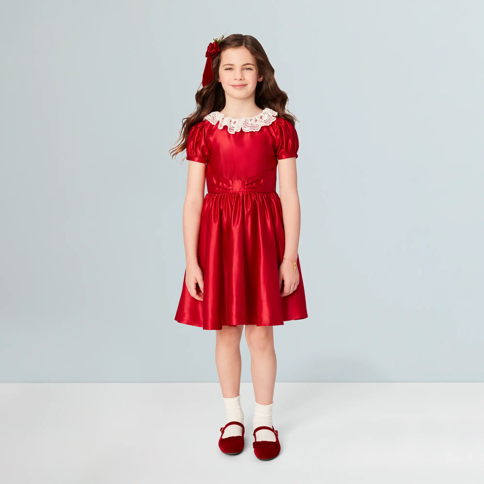 American Girl X Janie And Jack Holly-Red Party Dress For Girls - Image 2