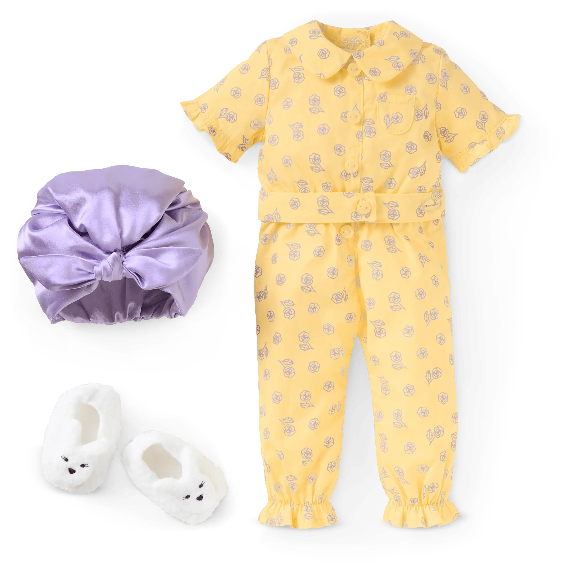 Claudie's Yellow Bloom Pajamas For 18-Inch Dolls (Historical Characters)