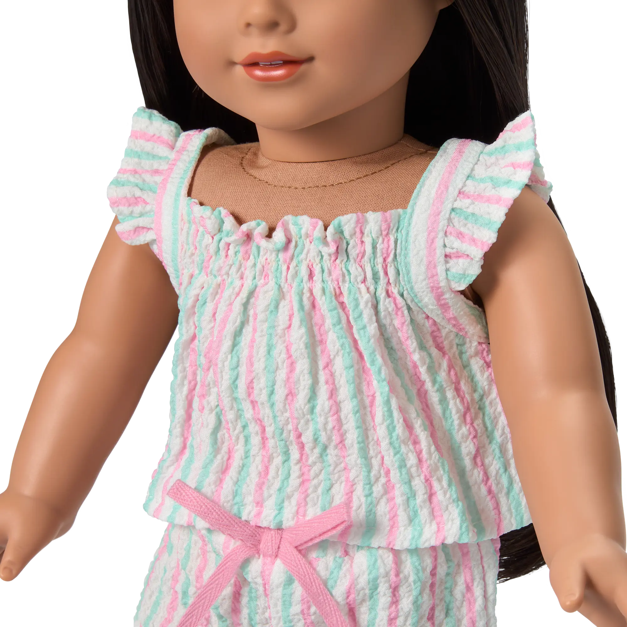 Raquel's Coastal Stripes Pajamas For Girls & 18-Inch Dolls - Image 10