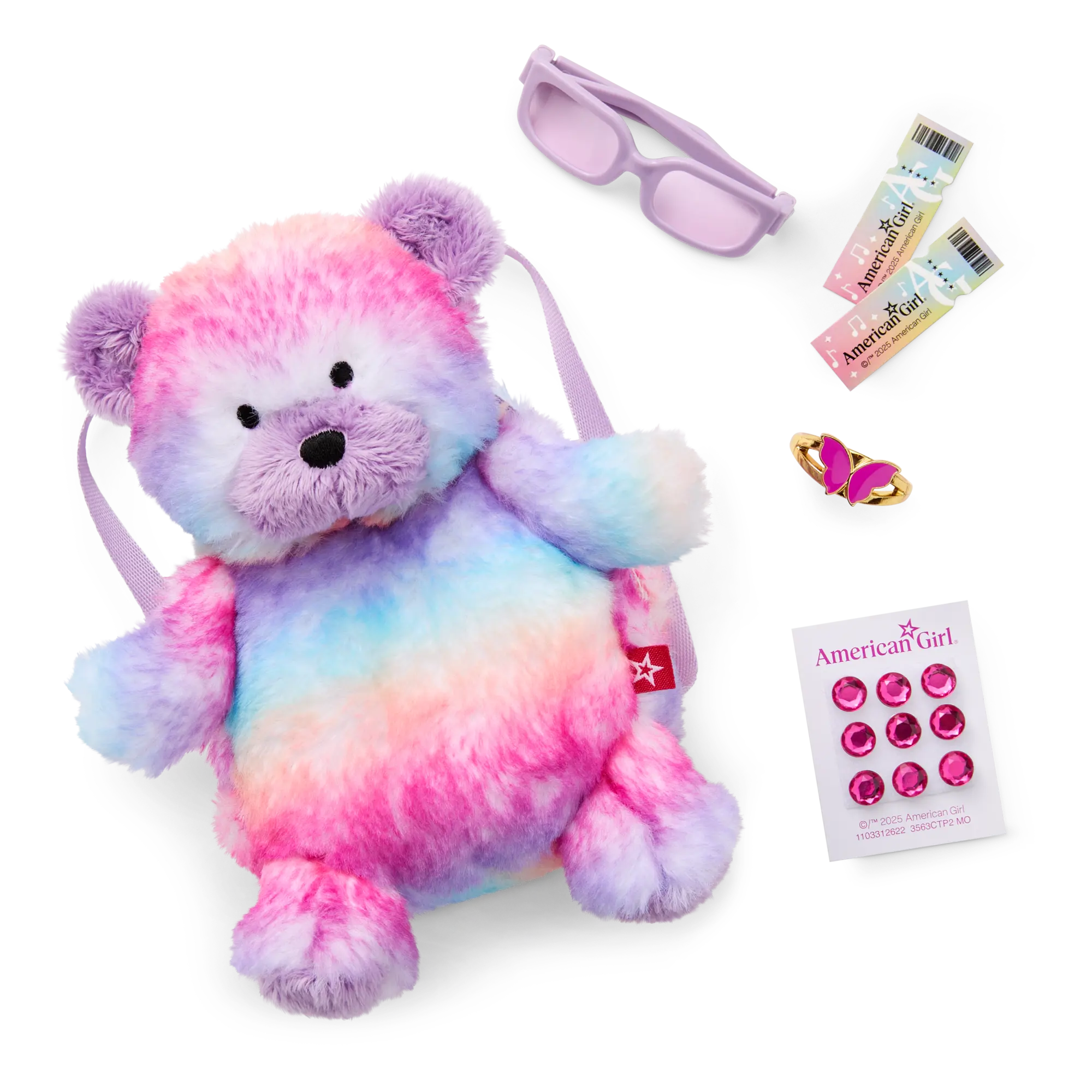 Colorful Teddy Bear Backpack & Accessory Set For 18-Inch Dolls - Image 6