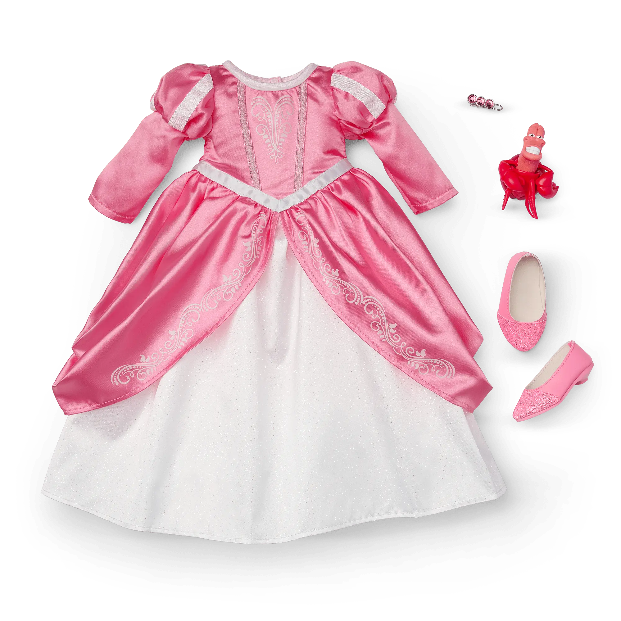 American Girl Disney Princess Ariel Castle Ball Gown, Sebastian & Accessories For 18-Inch Dolls