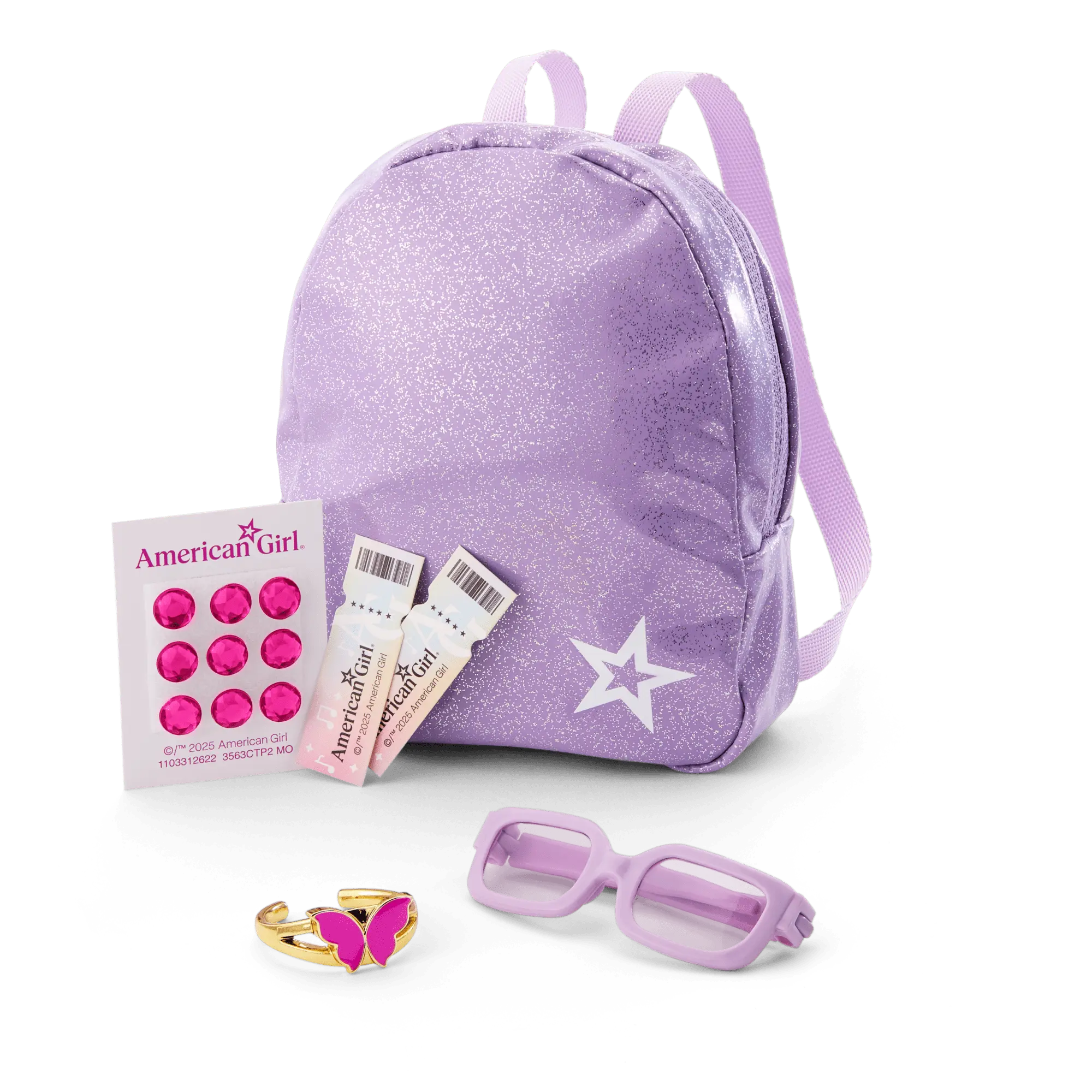 Colorful Teddy Bear Backpack & Accessory Set For 18-Inch Dolls - Image 3