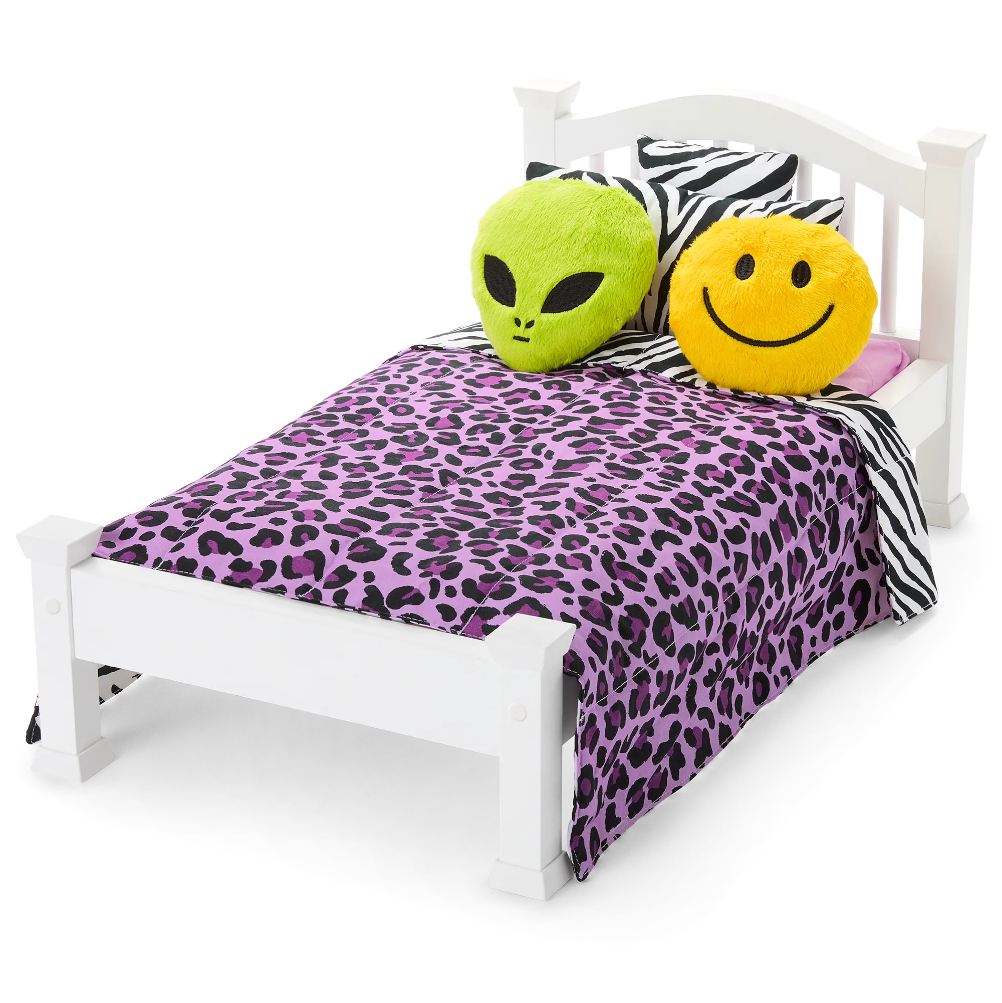 Nicki's Bed & Animal-Print Bedding Set For 18-Inch Dolls (Historical Characters)